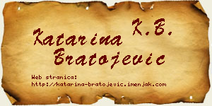 Katarina Bratojević vizit kartica